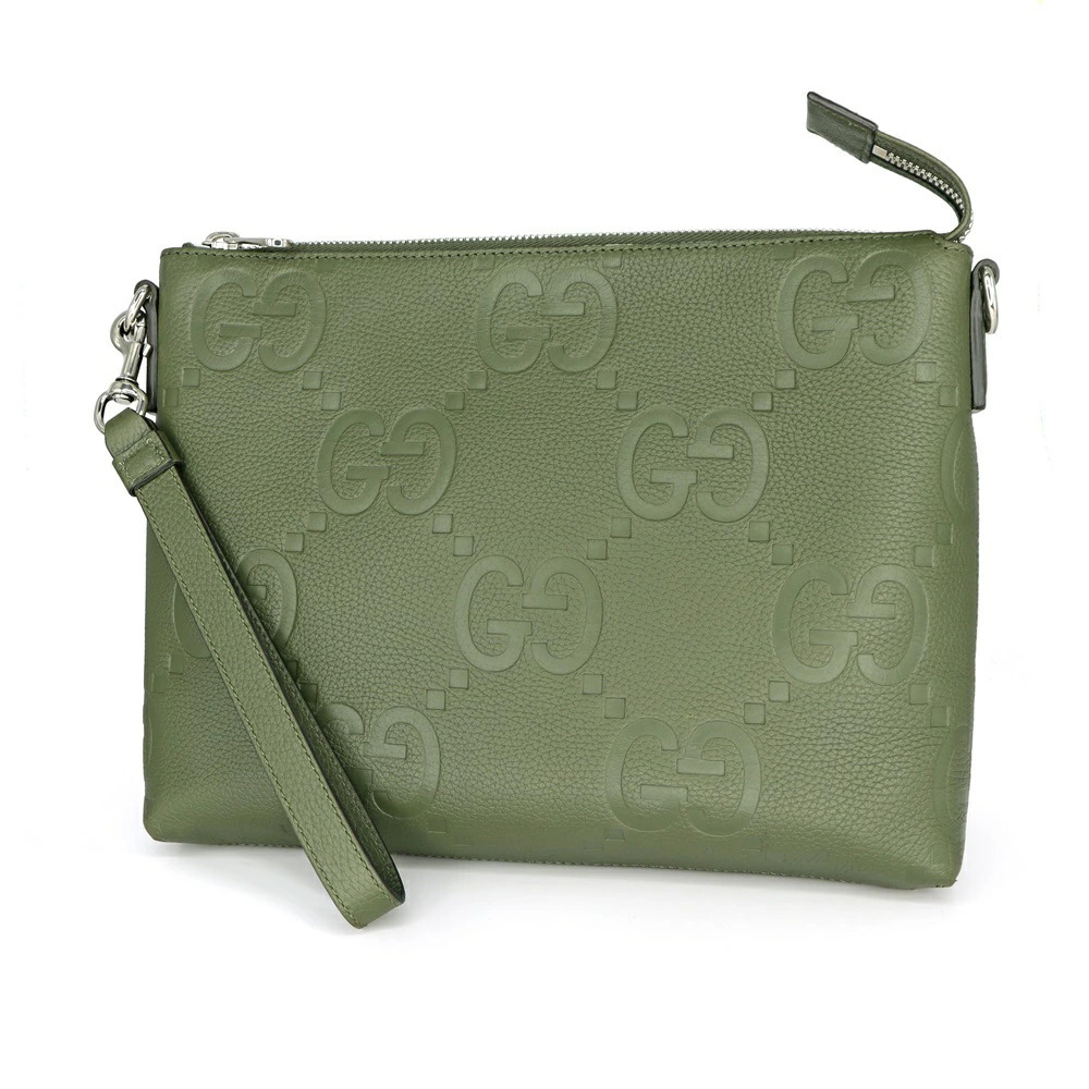 Gucci Jumbo GG Messenger Bag Khaki Green